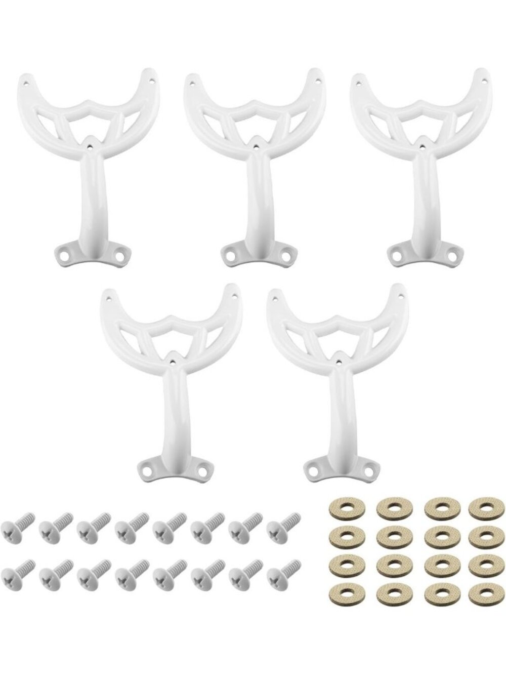 42-Inch Ceiling Fan Blade Arms - 5 Pack, White Finish, Compatible Replacement